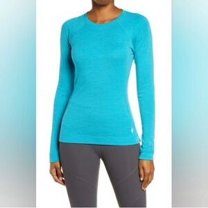 SMARTWOOL Base Layer 250 Merino Wool Crewneck T-shirt In Capri Blue Heather